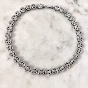 Smiley Face crystals necklace 18in